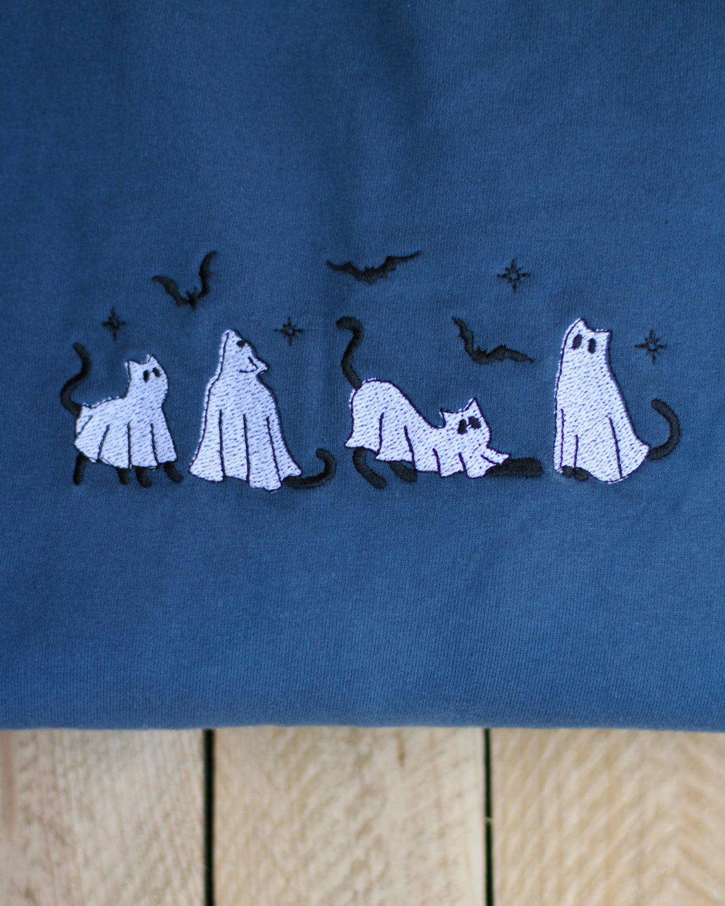 Ghost Cats Embroidered Tshirt
