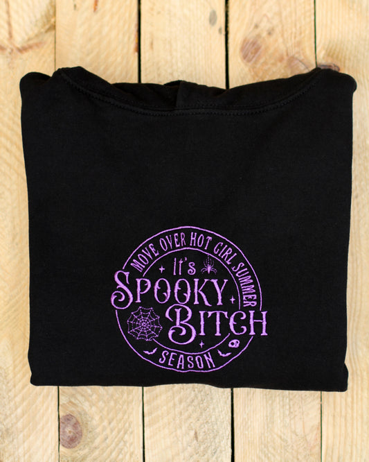Spooky Bitch Season Embroidered Hoodie
