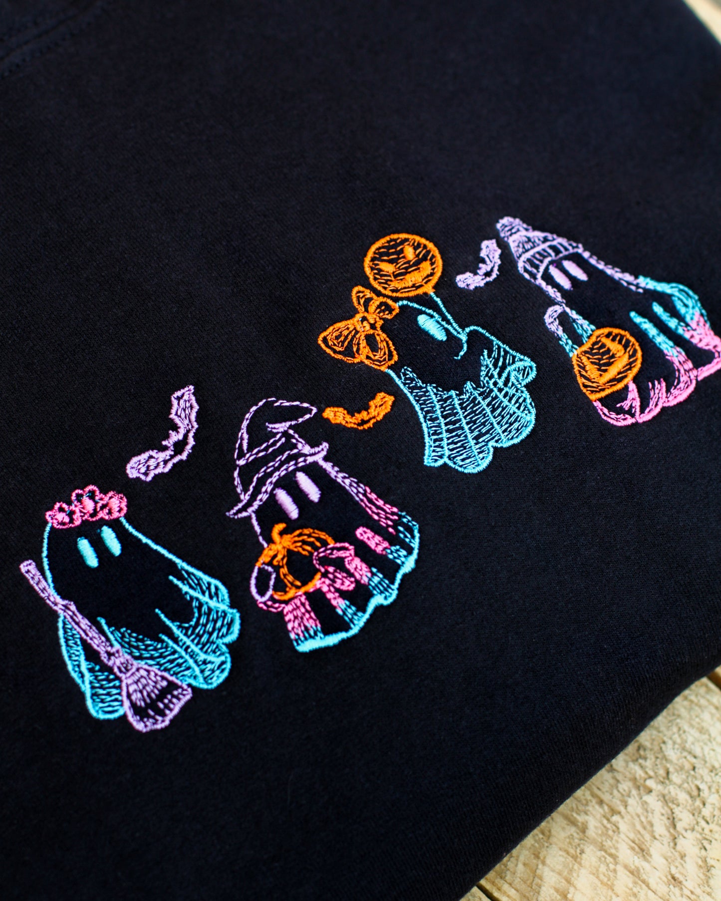 Neon Ghosts Embroidered Hoodie