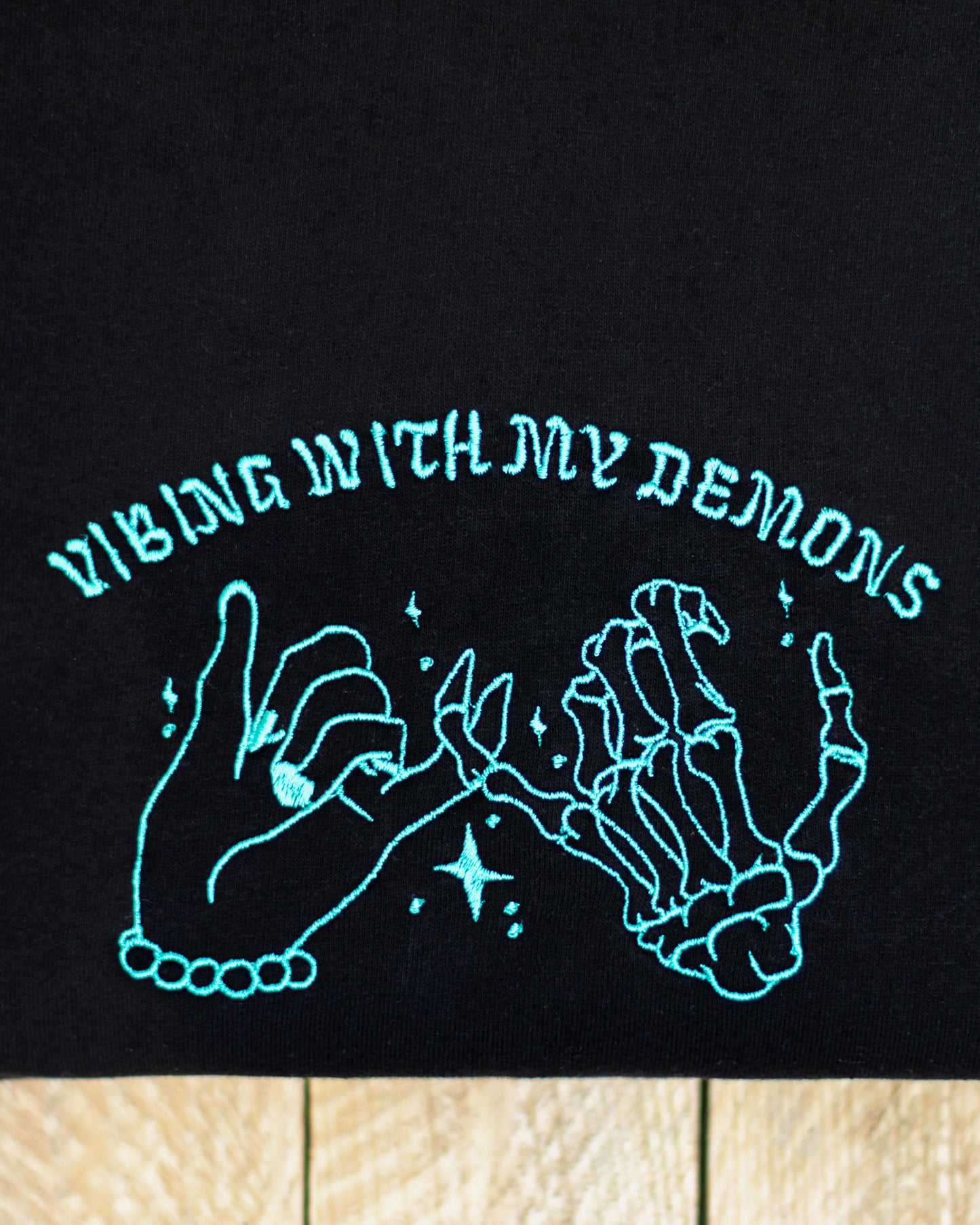 Vibing With My Demons Embroidered Tshirt