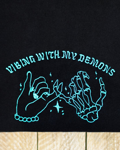 Vibing With My Demons Embroidered Tshirt