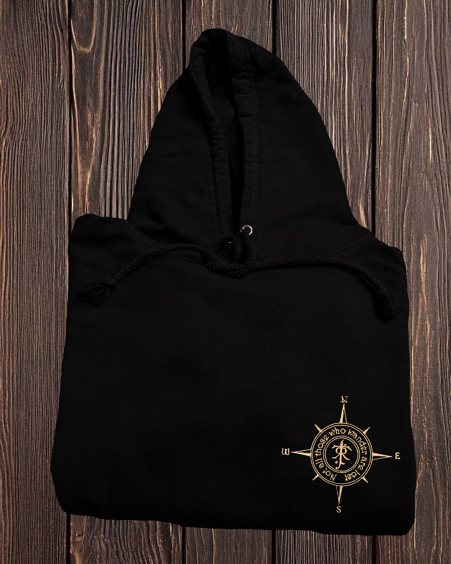 Not All Who Wander Embroidered Hoodie