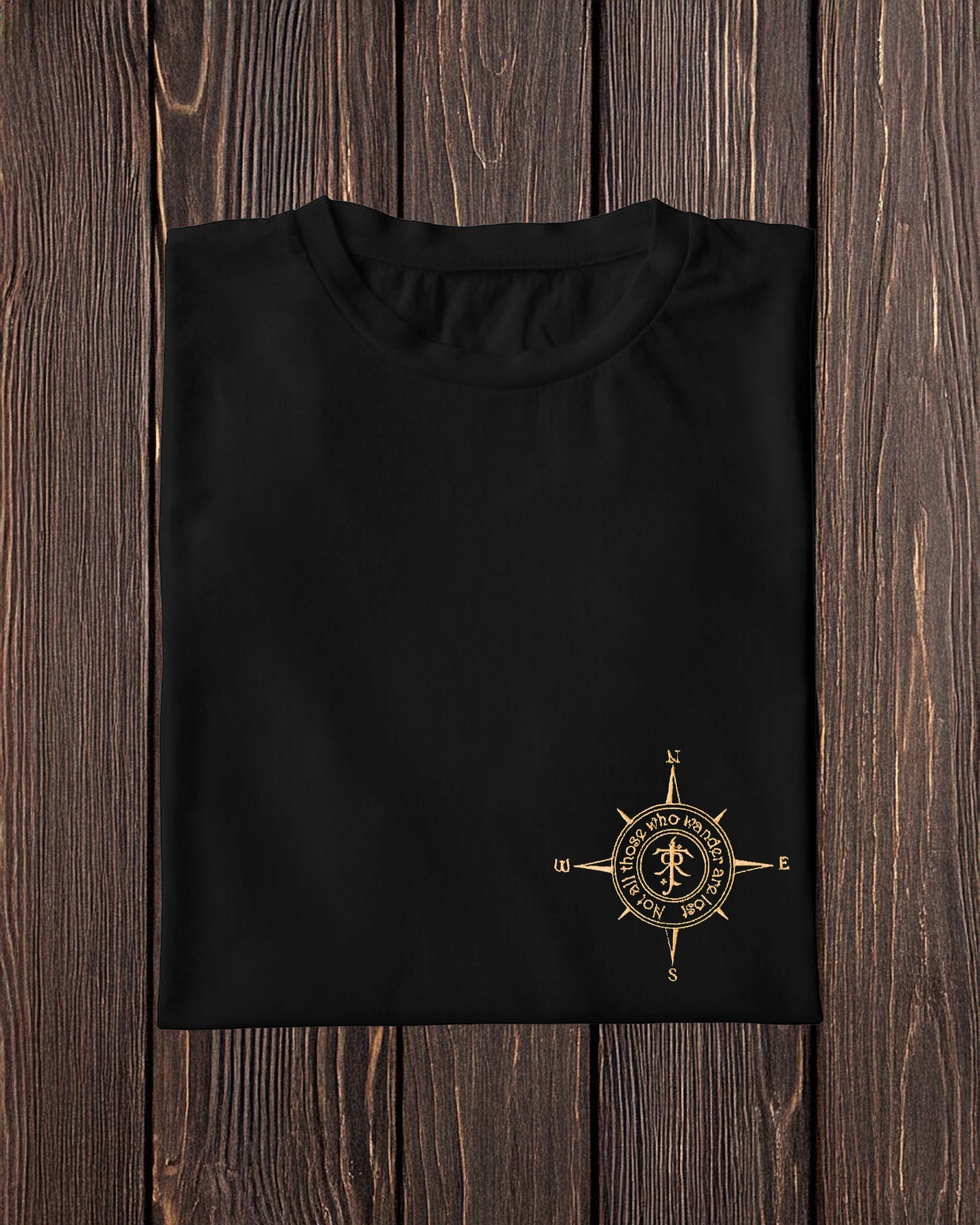 Not All Who Wander Embroidered Tshirt