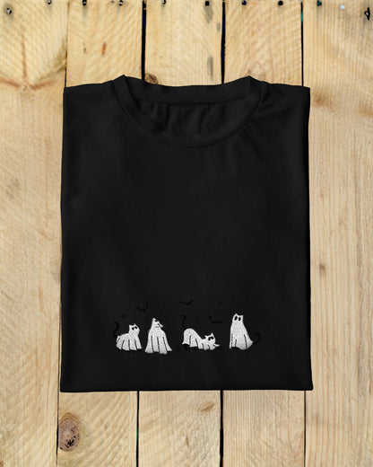 Ghost Cats Embroidered Tshirt