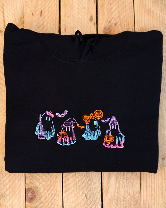 Neon Ghosts Embroidered Hoodie