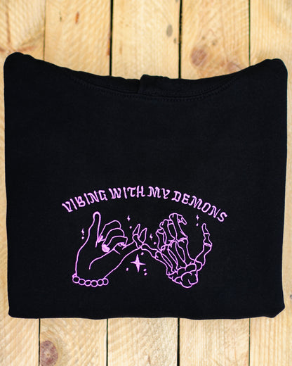Vibing With My Demons Embroidered Hoodie