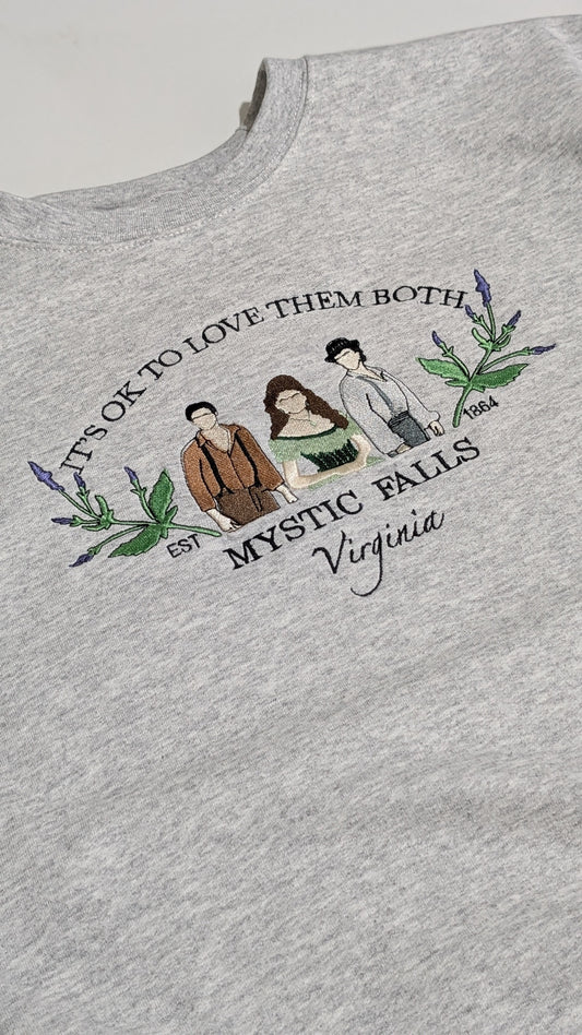 Love Them Both Embroidered Sweatshirt