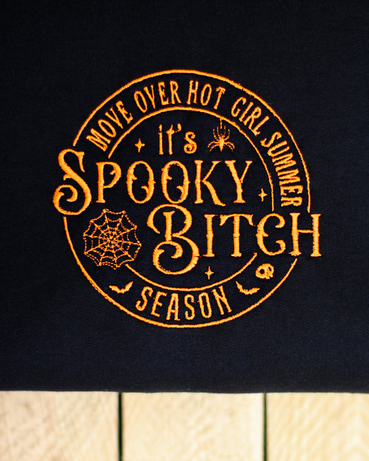 Spooky Bitch Season Embroidered Sweatshirt
