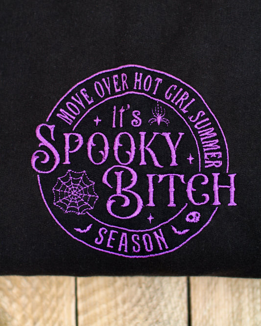 Spooky Bitch Season Embroidered Tshirt