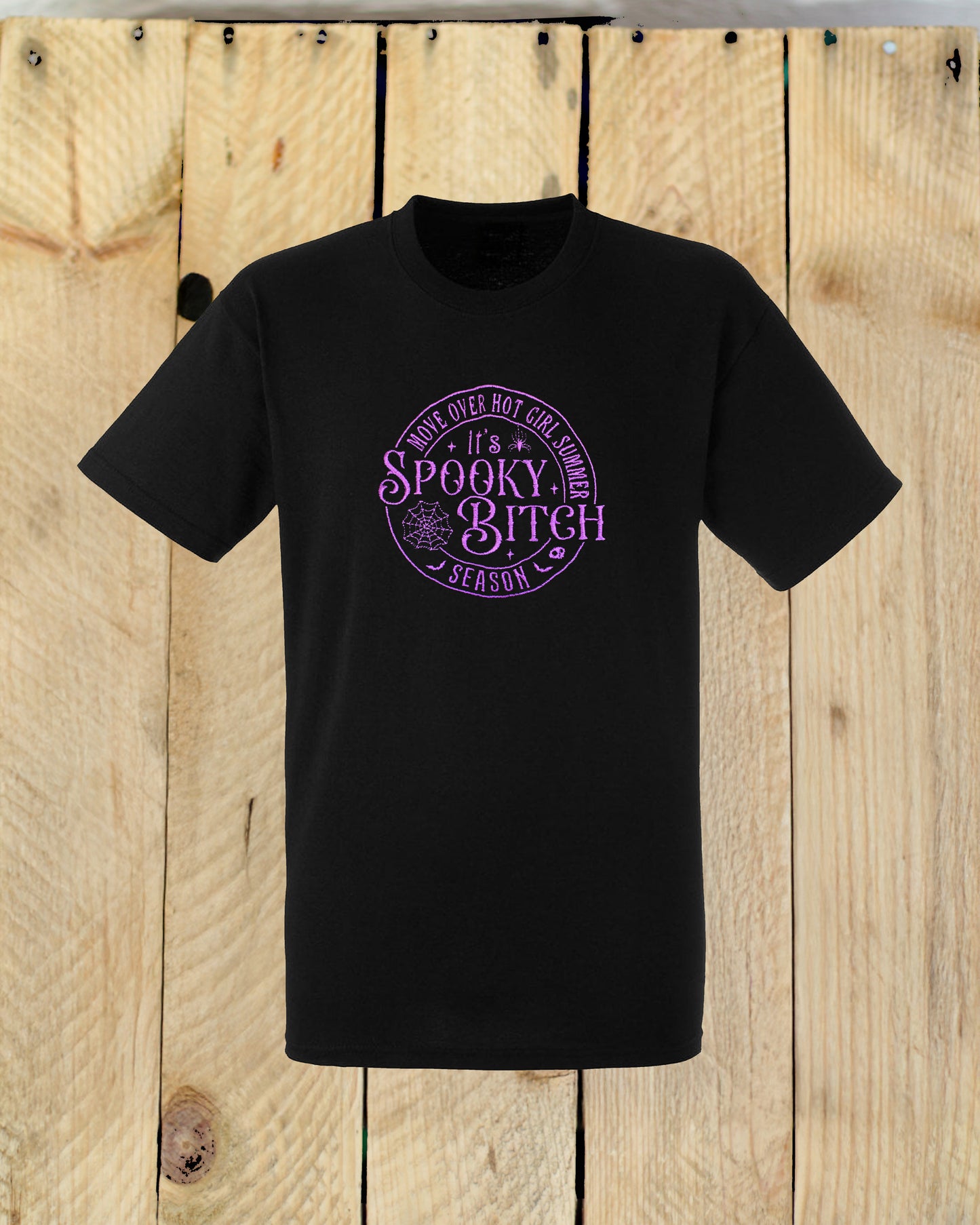 Spooky Bitch Season Embroidered Tshirt