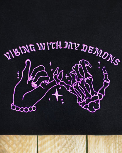 Vibing With My Demons Embroidered Tshirt
