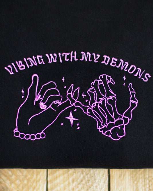 Vibing With My Demons Embroidered Sweatshirt