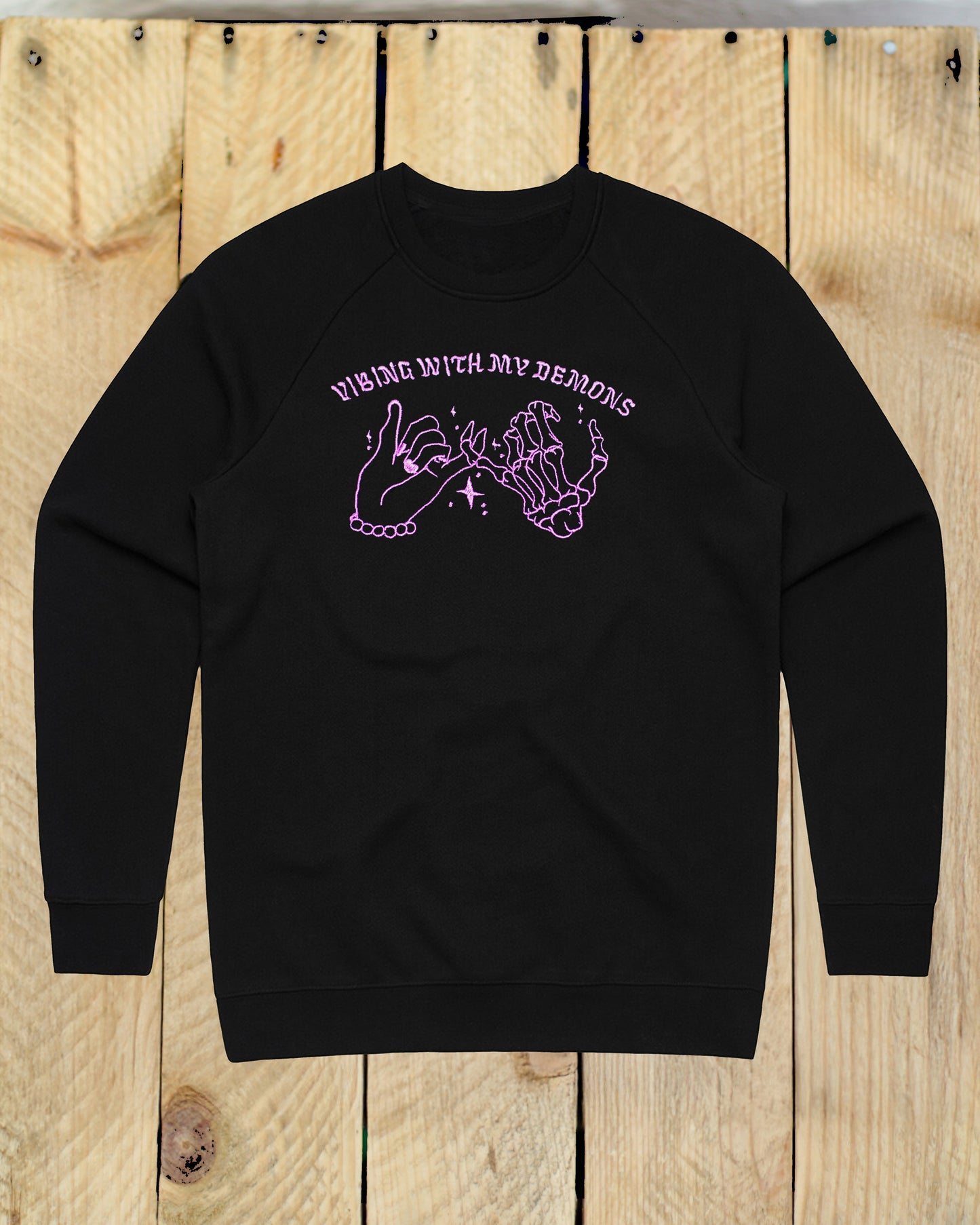 Vibing With My Demons Embroidered Sweatshirt