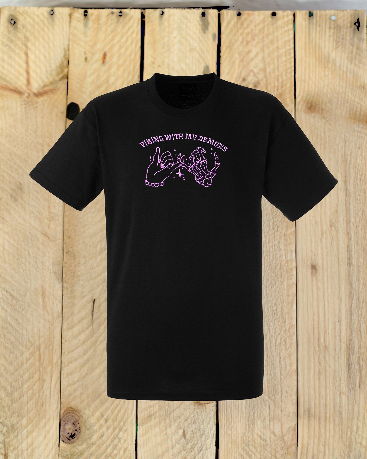 Vibing With My Demons Embroidered Tshirt